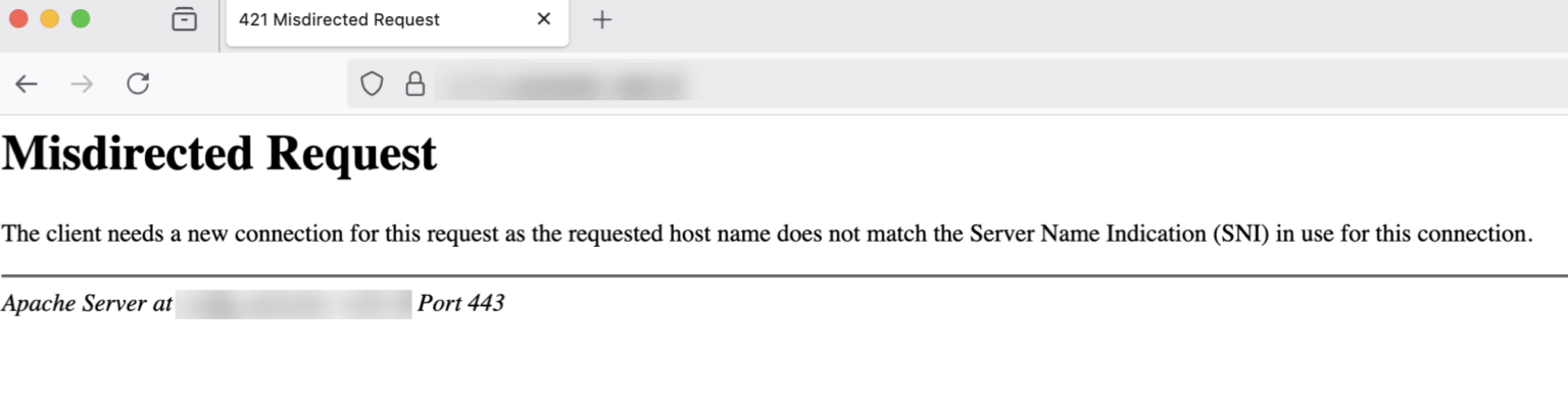 Webhostings zeigen 421 Misdirected Request an. - MvA Internet Services